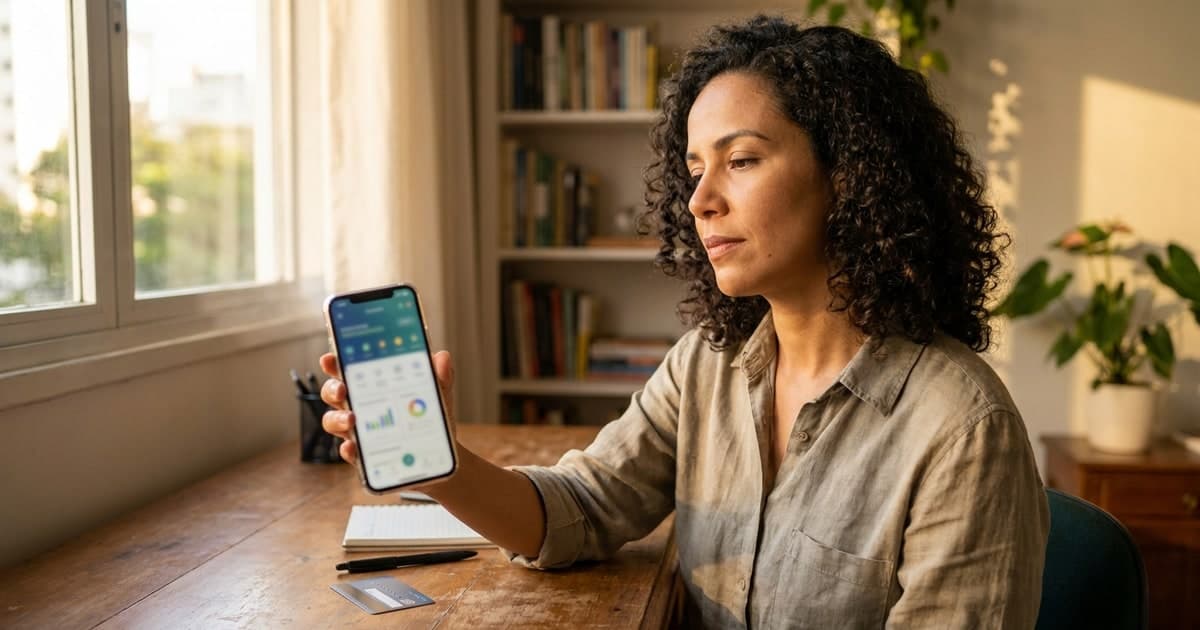 Pessoa analisando assinatura Amazon Prime com calculadora e celular sobre mesa — decisão financeira de consumo