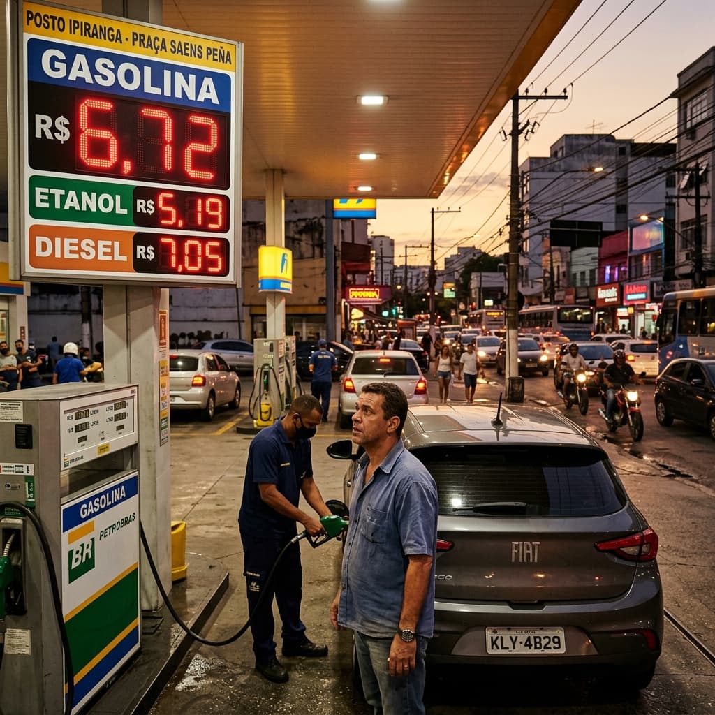 Motorista abastecendo carro em posto de gasolina no Brasil – MP subsídio combustível 2026 governo reduz preço gasolina diesel