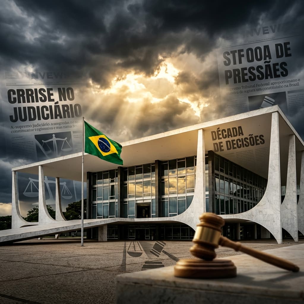 Supremo Tribunal Federal STF com céu dramático – Alexandre de Moraes suspende Lei da Dosimetria 8 de janeiro 2026
