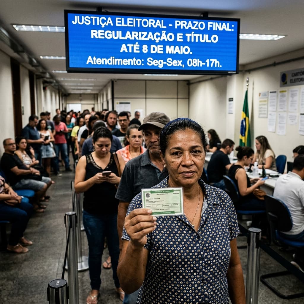 Eleitor com título eleitoral em cartório eleitoral – prazo final 6 maio 2026 transferência domicílio eleitoral eleições 2026
